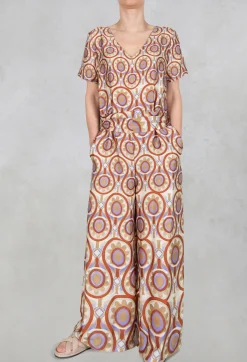 Maliparmi Jumpsuits^Printed Jumpsuit in Beige/Malva