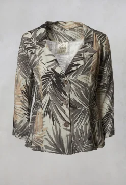 Out of Xile Jackets^Printed Linen Jacket in Grey