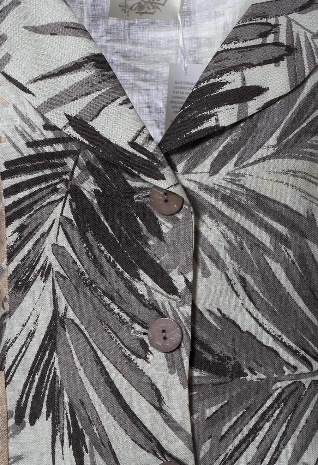 Out of Xile Jackets^Printed Linen Jacket in Grey