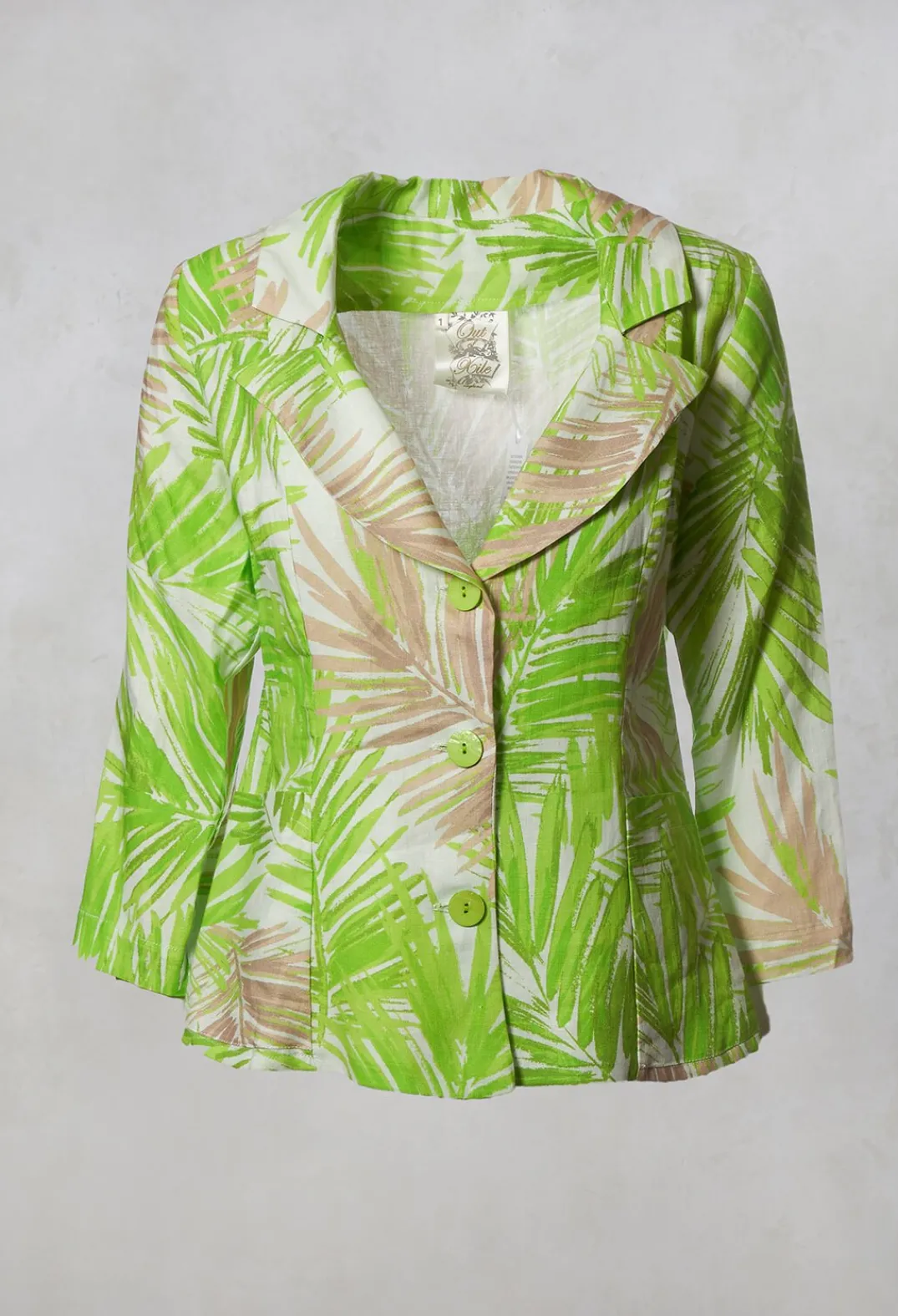 Out of Xile Jackets^Printed Linen Jacket in Lime