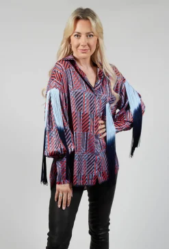 Beatrice B Shirts & Blouses^Printed Shirt in Red / Blue