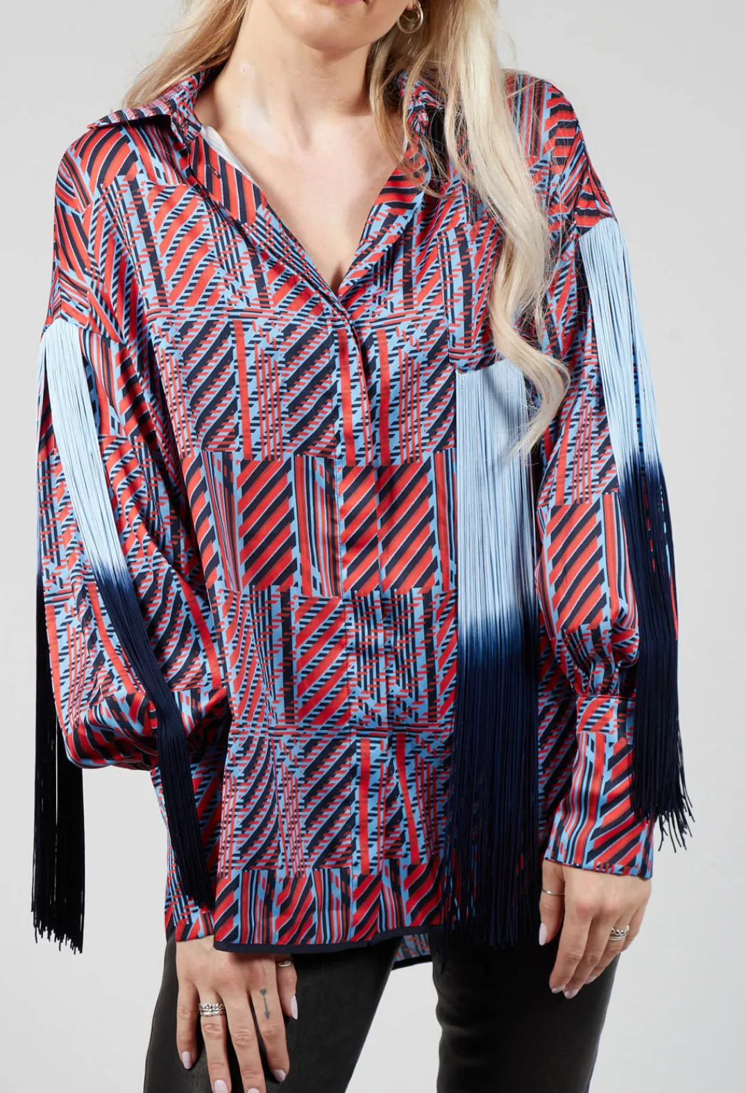 Beatrice B Shirts & Blouses^Printed Shirt in Red / Blue