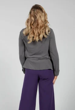 Niù Shirts & Blouses^Printed Silk Contrasting Fabric Trapeze Shirt in Quartz