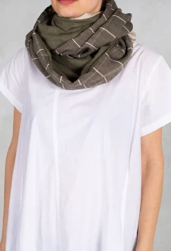 Spazioif Scarves^Printed Snood in Green/Grey