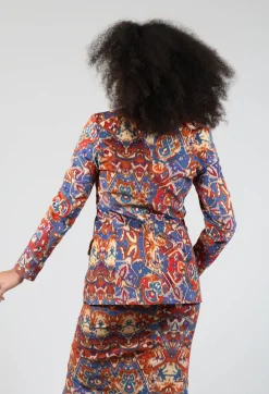 Sfizio Jackets^Printed Velvet Blazer in Carpet Print