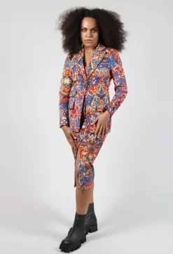 Sfizio Jackets^Printed Velvet Blazer in Carpet Print