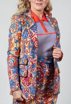 Sfizio Jackets^Printed Velvet Blazer in Carpet Print