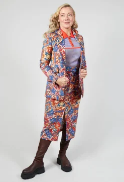 Sfizio Jackets^Printed Velvet Blazer in Carpet Print