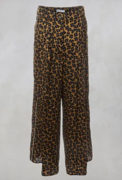 Beatrice B Co-ords & Suits^Printed Wide Leg Trousers in Black