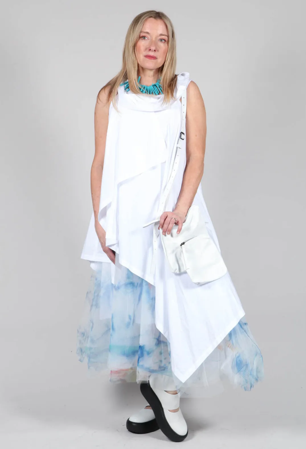Bread and Butter Skirts^Printwork Tulle Skirt in Blue