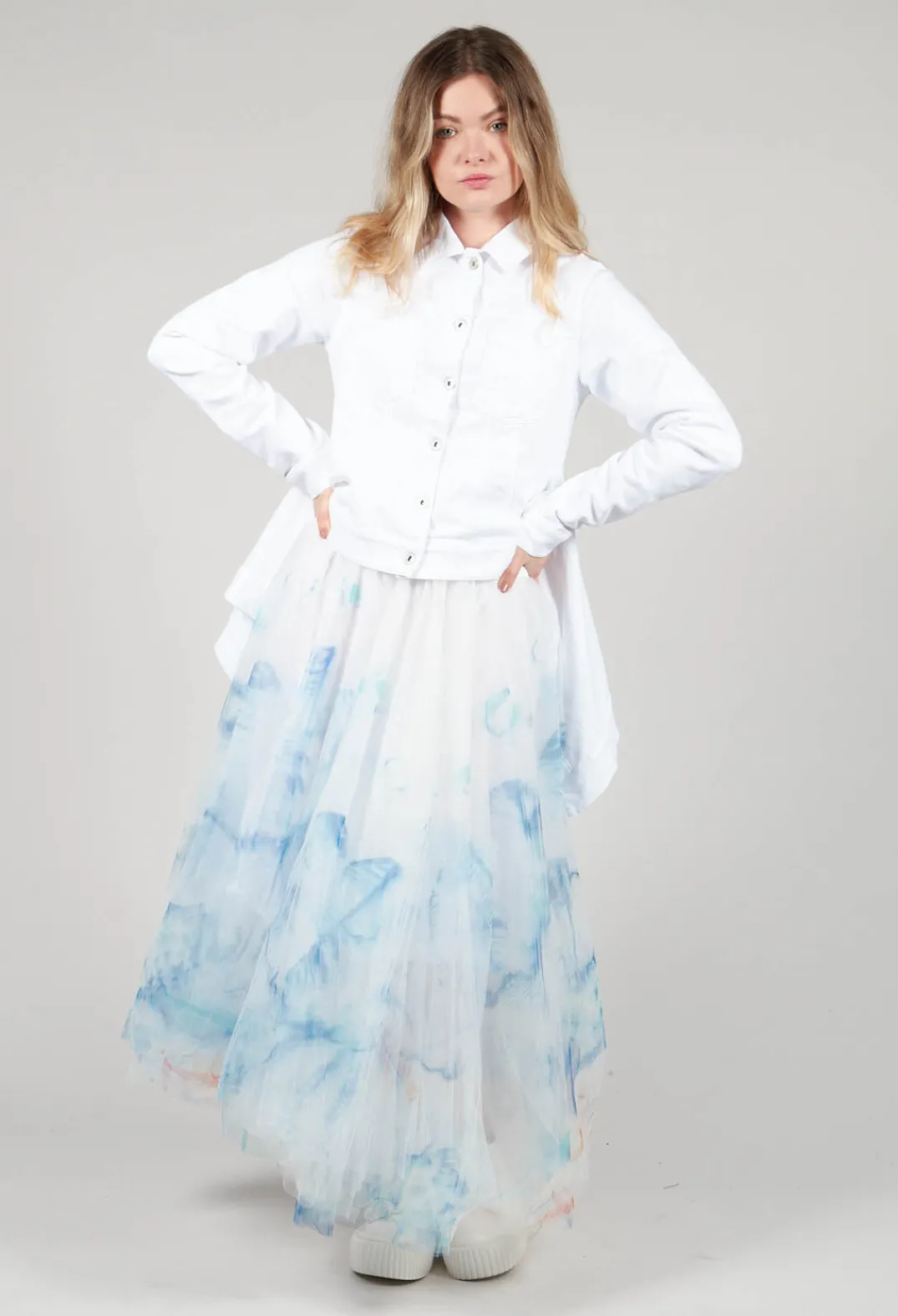 Bread and Butter Skirts^Printwork Tulle Skirt in Blue
