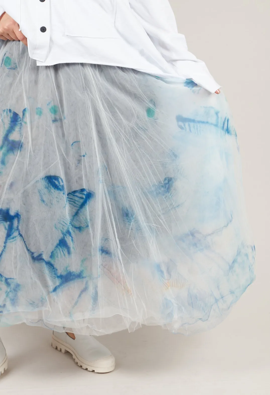 Bread and Butter Skirts^Printwork Tulle Skirt in Blue