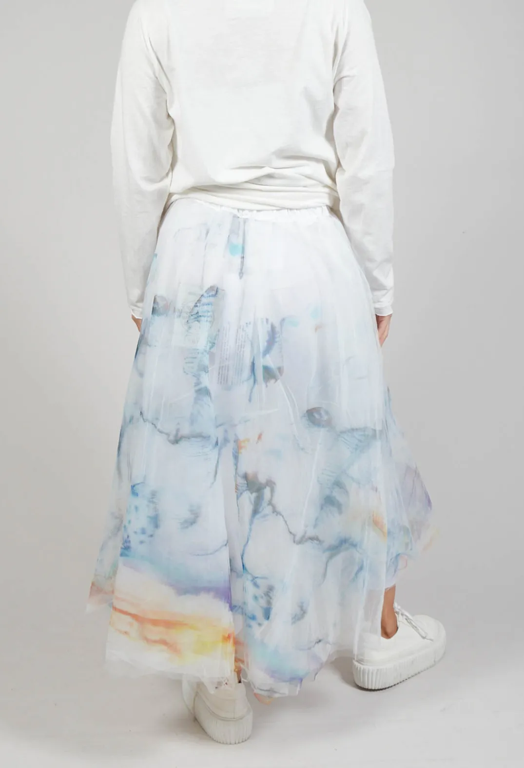 Bread and Butter Skirts^Printwork Tulle Skirt in Blue