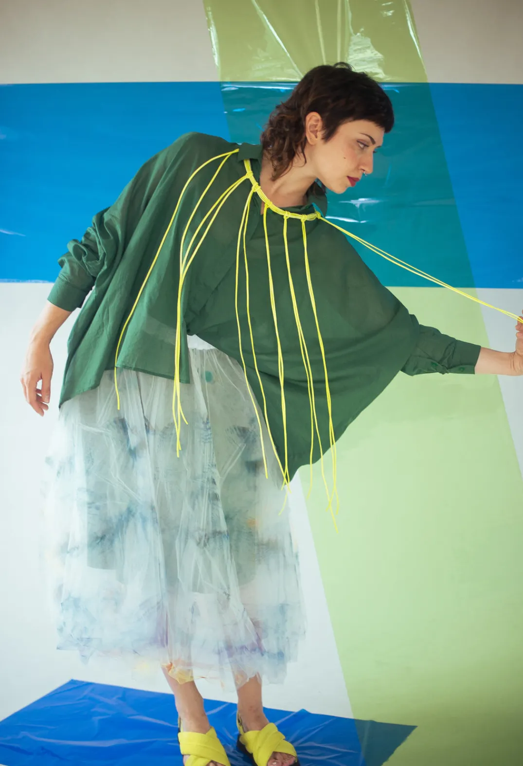 Bread and Butter Skirts^Printwork Tulle Skirt in Blue