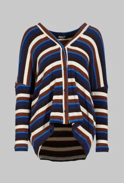 Mama B Cardigans^Pula Stripe Cardigan in Cannella