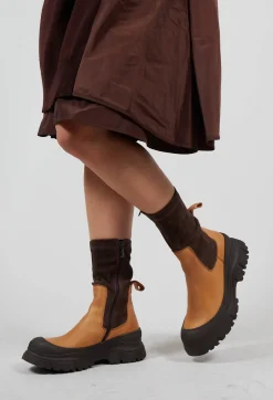Lofina Boots^Pull On Ankle Boots in Gasoline Sabbia and Cam Str Chocolate