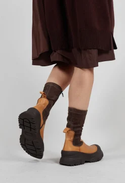 Lofina Boots^Pull On Ankle Boots in Gasoline Sabbia and Cam Str Chocolate