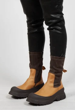 Lofina Boots^Pull On Ankle Boots in Gasoline Sabbia and Cam Str Chocolate