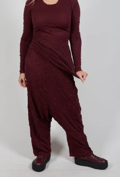 Rundholz Mainline Trousers^Pull On Crinkle Trousers in Merlot