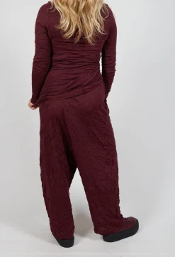 Rundholz Mainline Trousers^Pull On Crinkle Trousers in Merlot