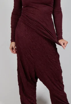Rundholz Mainline Trousers^Pull On Crinkle Trousers in Merlot