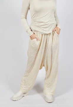 Rundholz Mainline Trousers^Pull On Crinkle Trousers in Bone