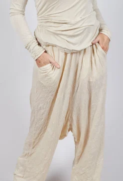 Rundholz Mainline Trousers^Pull On Crinkle Trousers in Bone