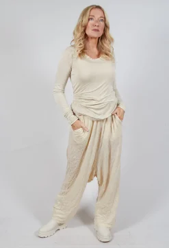Rundholz Mainline Trousers^Pull On Crinkle Trousers in Bone