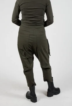 Rundholz Black Label Trousers^Pull On Drop Crotch Trousers with Cargo Pocket in Jungle