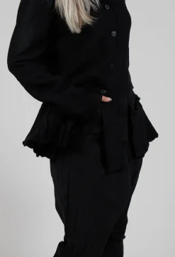 Rundholz Black Label Trousers^Pull On Drop Crotch Trousers in Black Stripe