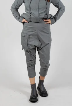 Rundholz Black Label Trousers^Pull On Drop Crotch Trousers with Cargo Pocket in Rock