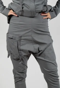 Rundholz Black Label Trousers^Pull On Drop Crotch Trousers with Cargo Pocket in Rock