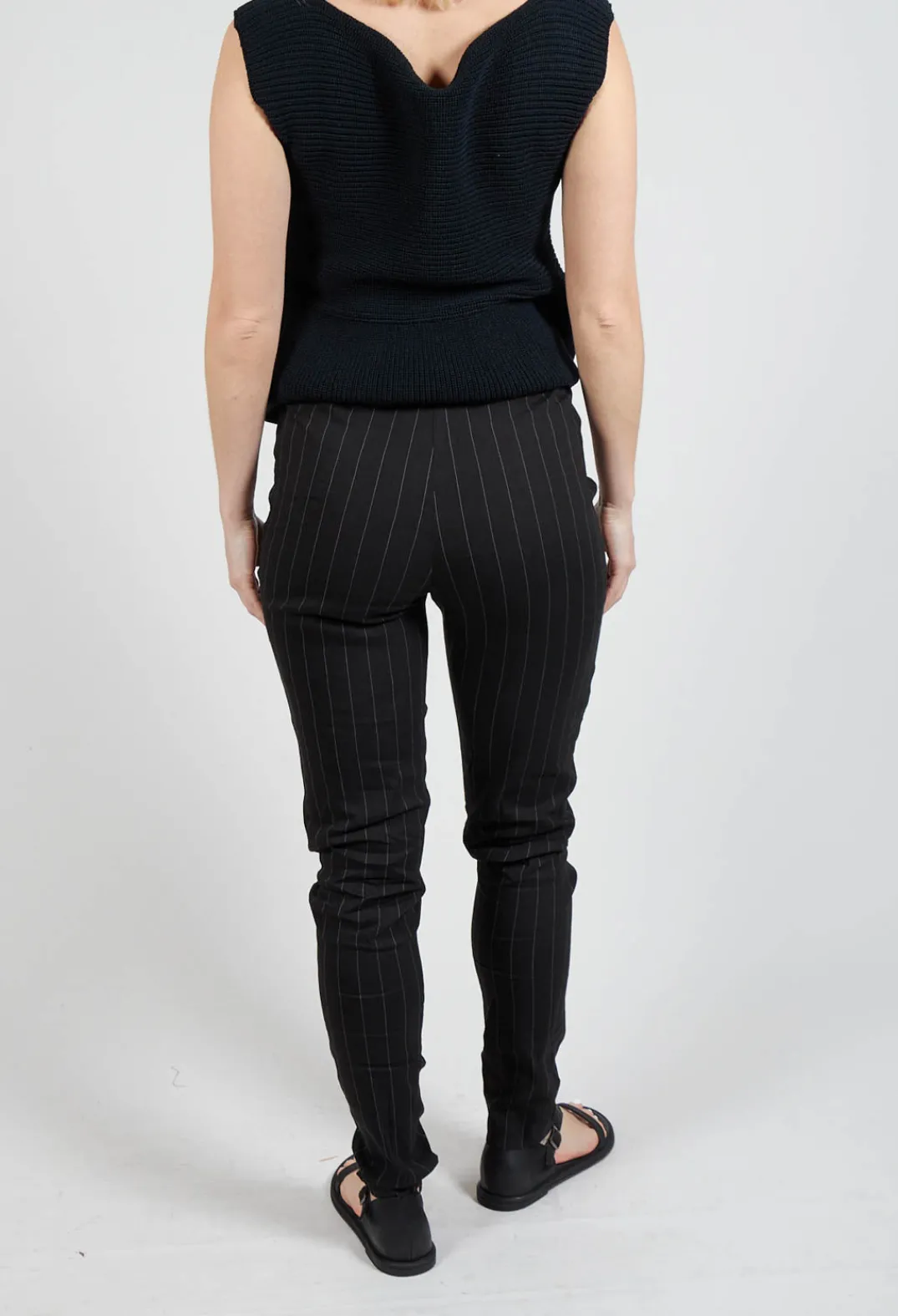 Sarah Pacini Leggings^Pull On Pinstripe Leggings in Black