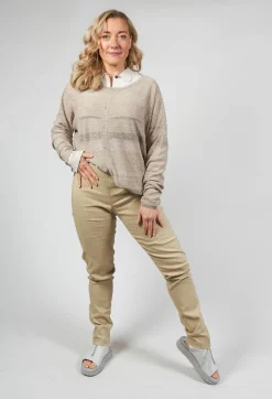 Sarah Pacini Leggings^Pull On Pinstripe Leggings in Beige