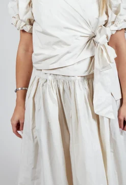 Les Filles d'Ailleurs Skirts^Pull on Pleated Skirt in Ecru