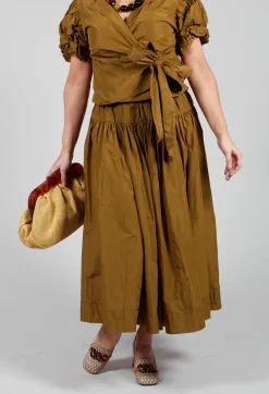 Les Filles d'Ailleurs Skirts^Pull on Pleated Skirt in Gold