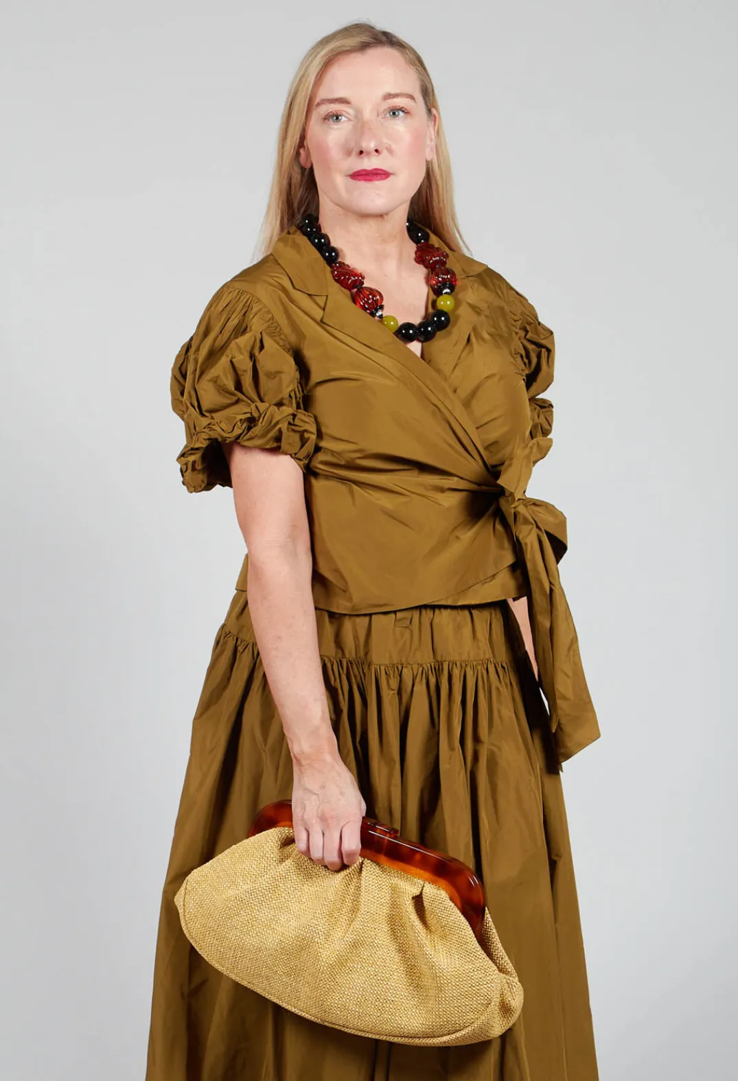 Les Filles d'Ailleurs Skirts^Pull on Pleated Skirt in Gold