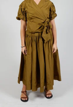 Les Filles d'Ailleurs Skirts^Pull on Pleated Skirt in Gold