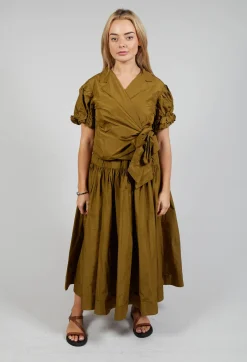 Les Filles d'Ailleurs Skirts^Pull on Pleated Skirt in Gold