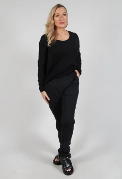 Rundholz Black Label Trousers^Pull On Slim Leg Trousers in Black