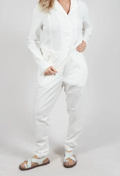 Rundholz Black Label Trousers^Pull On Slim Leg Trousers in Offwhite