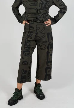 Rundholz Black Label Trousers^Pull On Straight Leg Trousers in Jungle Big Print