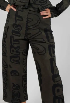 Rundholz Black Label Trousers^Pull On Straight Leg Trousers in Jungle Big Print