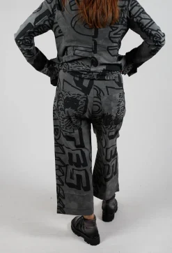 Rundholz Black Label Trousers^Pull On Straight Leg Trousers in Rock Big Print