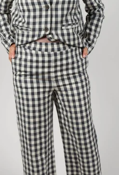 Aequamente Trousers^Pull On Trouser in Asfalto Check