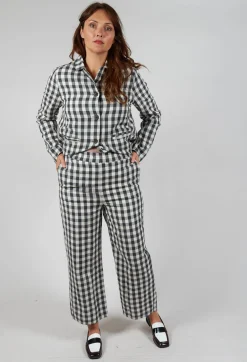 Aequamente Trousers^Pull On Trouser in Asfalto Check