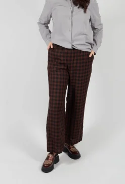 Aequamente Trousers^Pull On Trouser in Ebano Check