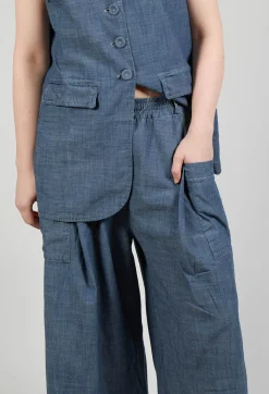 Amici Trousers^Pull String Capri Trousers in Oyster Grey