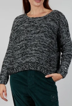 Umit Unal Knitwear|Jumpers^Purl Knit Scoop Neck Jumper in Original Grey