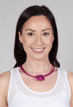 Bender Schmuck Necklaces^PVC Choker with Resin Square Bead in Purple